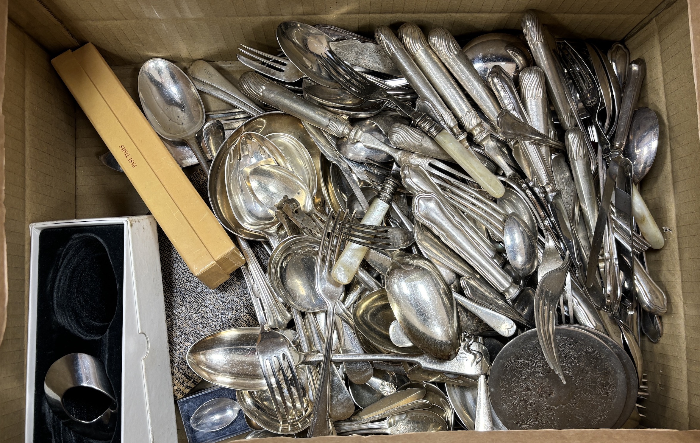 A quantity of silver plated flatware